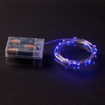 Ultra Thin Blue Battery Operated Led String Lights Outdoor With 2.2M Length