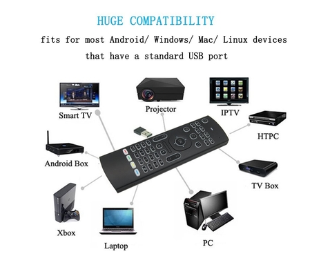 6 - Axis Infrared Backlit Remote Control , Mini Wireless Keyboard Remote Control 
