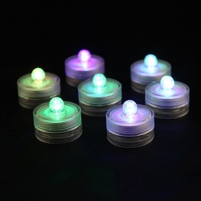 Color Changing Led Battery Candle Lights , Round Shape Unscented Tealight Candle