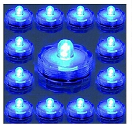 12PCS Blue Submersible Battery LED Lights Flower Shape For Wedding Decorations