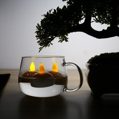 Set Of 12 Flickering Led Candle Light Yellow Tealight With Battery Replacement