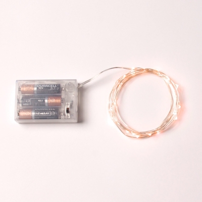 Indoor / Outdoor Warm White Micro LED String Lights With 7 Feet Silver Wire