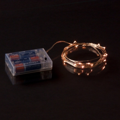 Indoor / Outdoor Warm White Micro LED String Lights With 7 Feet Silver Wire