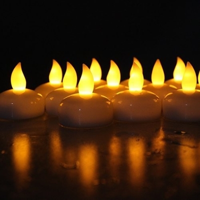 Yellow Flameless Led Tealight Candles , Battery Operated Led Tea Lights