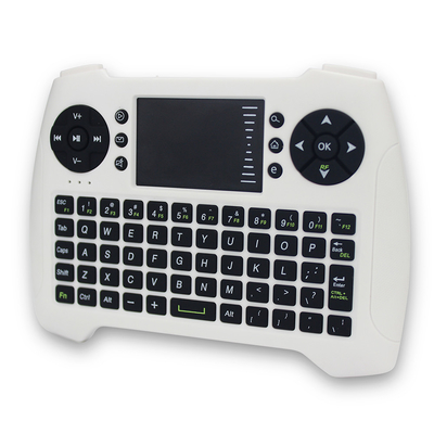 White Battery Operated Remote Control For TV , Wireless Keyboard With Touchpad 