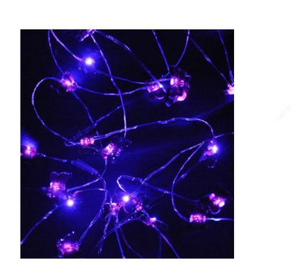 20 LED Sensor Night Light , Purple Butterfly String Lights For Wedding / Garden
