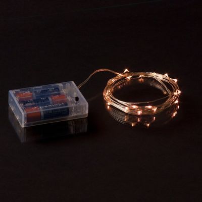 Indoor / Outdoor Warm White Micro LED String Lights With 7 Feet Silver Wire